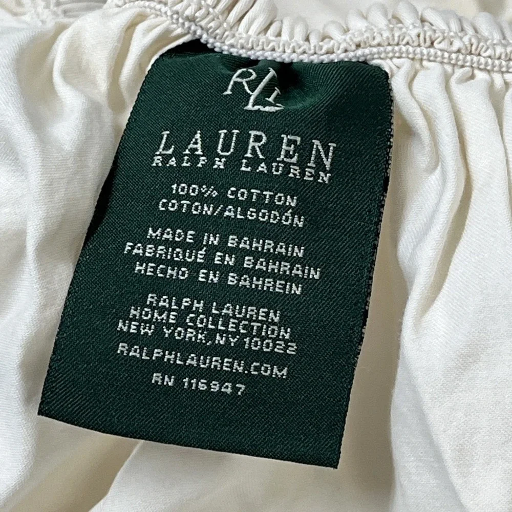 Lauren Ralph Lauren Sheet Set Twin White Cotton Flat & Fitted Only